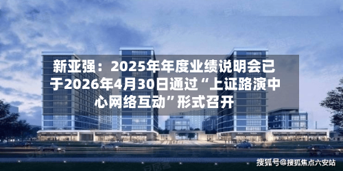 新亚强：2025年年度业绩说明会已于2026年4月30日通过“上证路演中心网络互动”形式召开-第2张图片