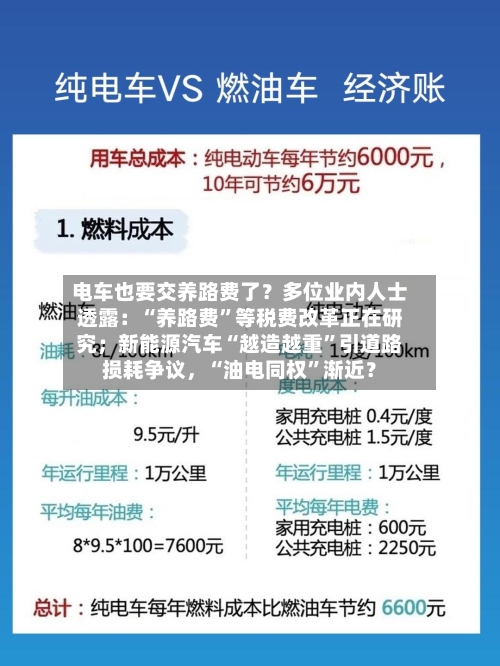 电车也要交养路费了？多位业内人士透露：“养路费”等税费改革正在研究；新能源汽车“越造越重”引道路损耗争议，“油电同权	”渐近？-第2张图片