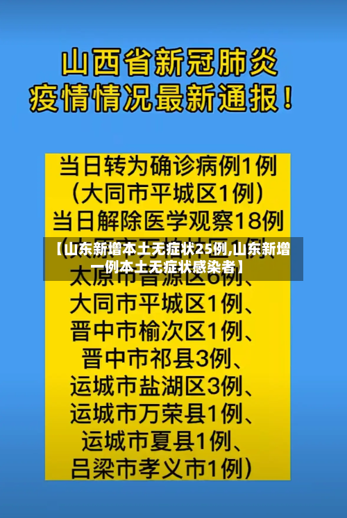 【山东新增本土无症状25例,山东新增一例本土无症状感染者】-第2张图片