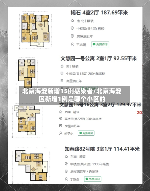 北京海淀新增15例感染者/北京海淀区新增1例是哪个小区的-第2张图片