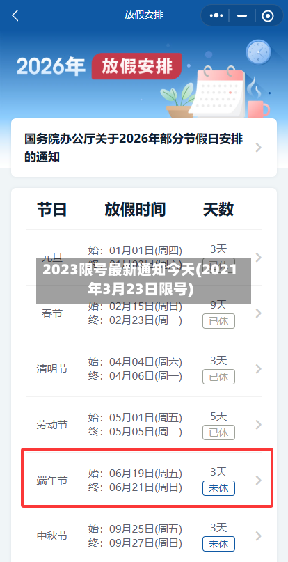 2023限号最新通知今天(2021年3月23日限号)-第3张图片
