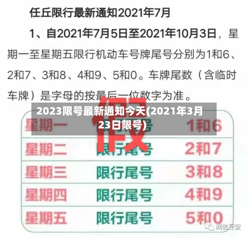 2023限号最新通知今天(2021年3月23日限号)