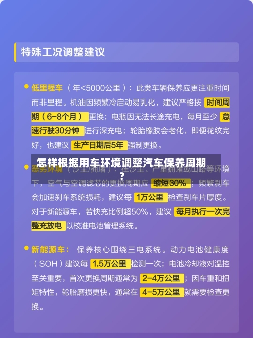 怎样根据用车环境调整汽车保养周期？