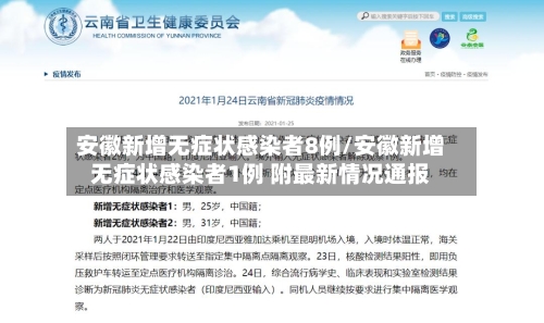 安徽新增无症状感染者8例/安徽新增无症状感染者1例 附最新情况通报