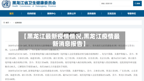 【黑龙江最新疫情情况,黑龙江疫情最新消息报告】