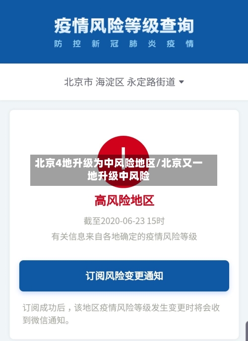 北京4地升级为中风险地区/北京又一地升级中风险-第2张图片
